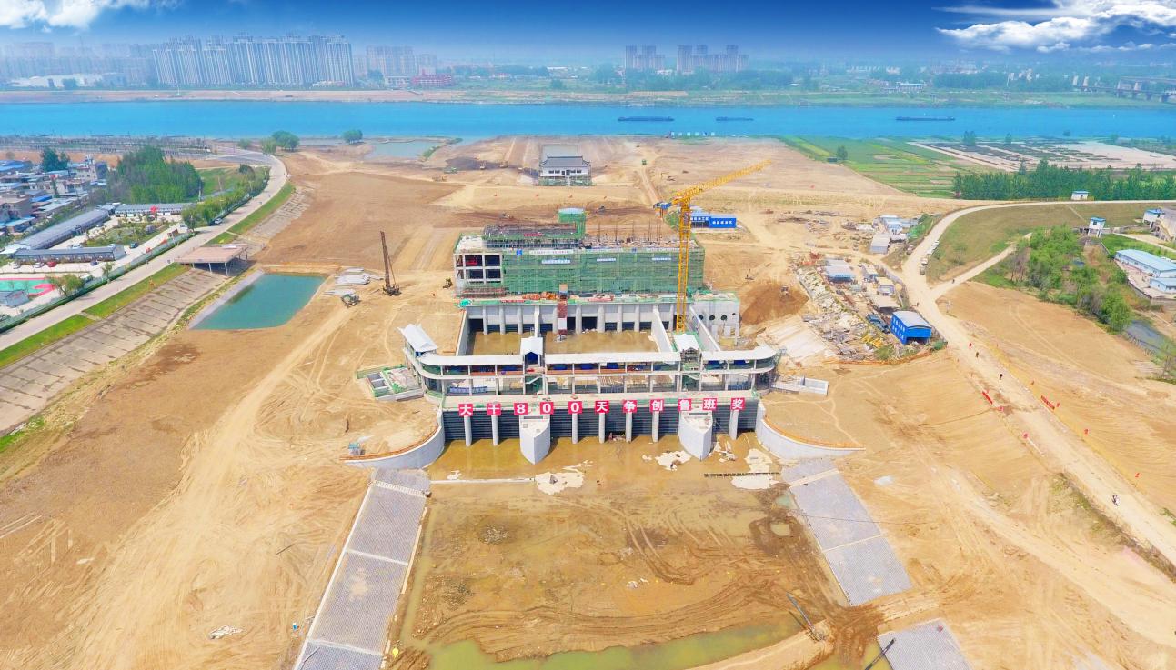 安徽水利蚌埠靚淮河龍子河口綜合樞紐布置工程。安徽建工集團(tuán)供圖